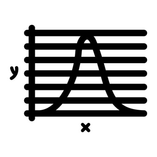 Bell Curve on Graph Glyph Icon