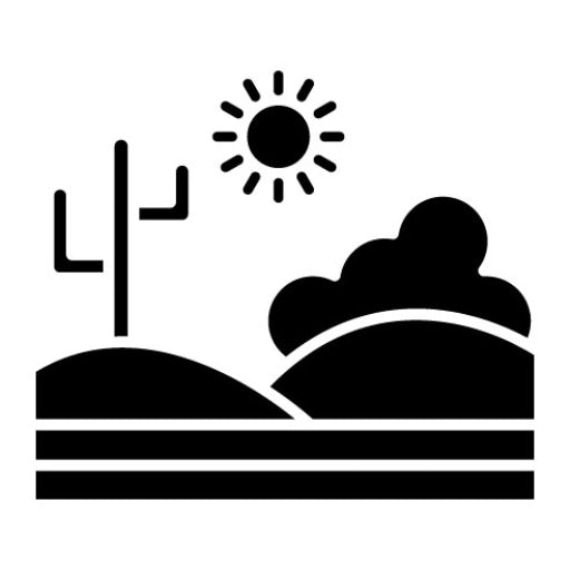 Desert Landscape Glyph Icon