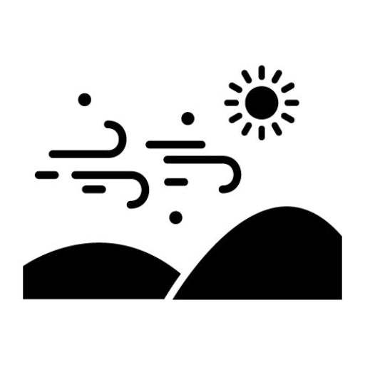 Desert Sandstorm Glyph Icon