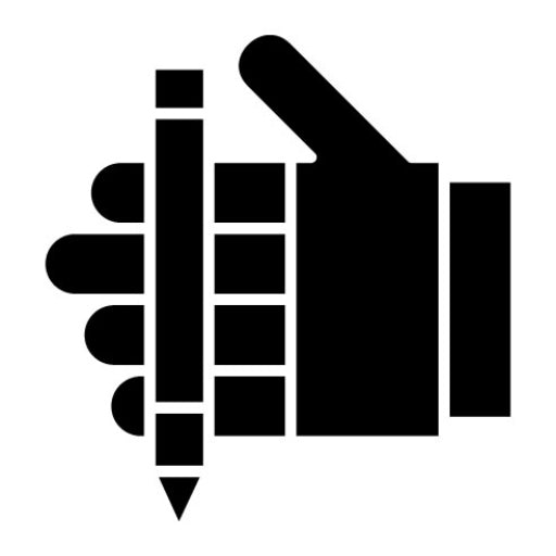 Hand Pencil Glyph Icon