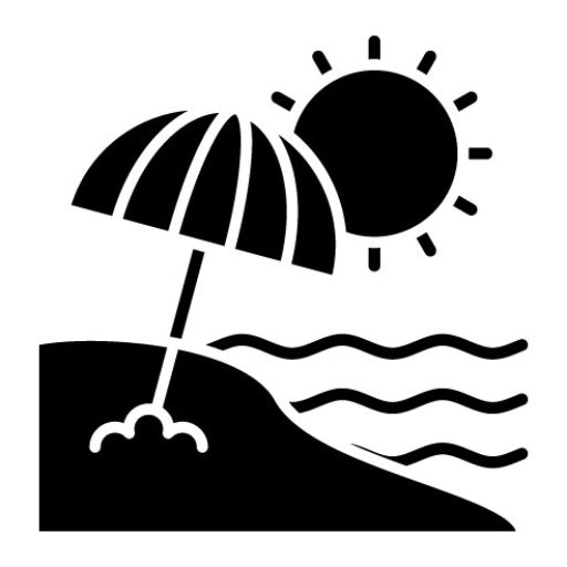Beach Landscape Glyph Icon