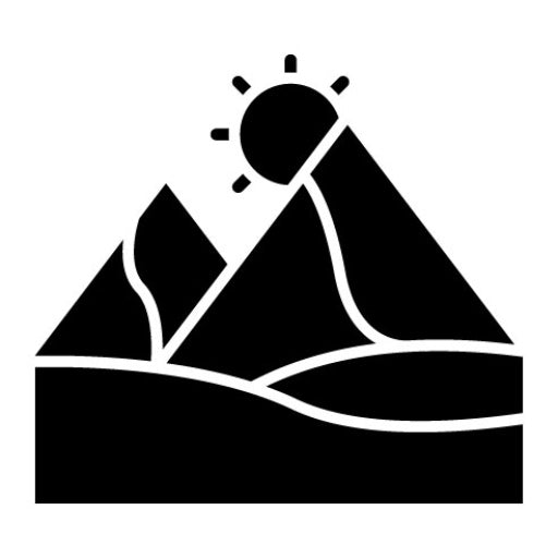 Desert Day Landscape Glyph Icon
