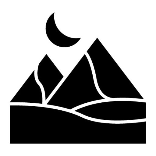 Desert Night Landscape Glyph Icon