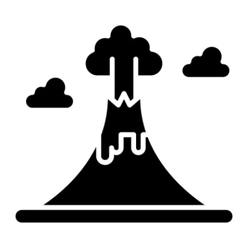Volcano Landscape Glyph Icon