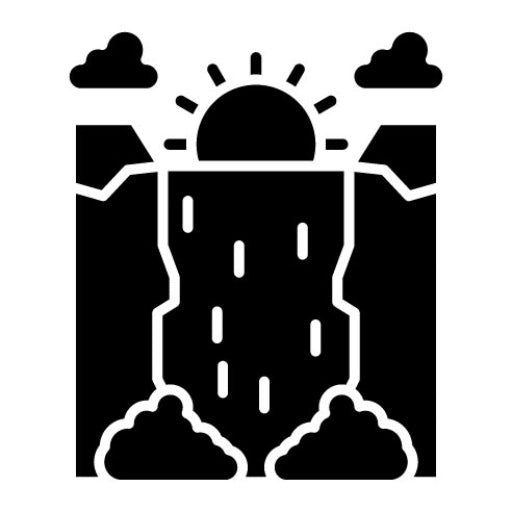 Waterfall Landscape Glyph Icon
