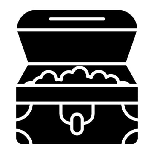 Treasure Chest Glyph Icon | Online Game