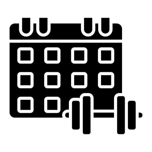 Gym Calendar Glyph Icon