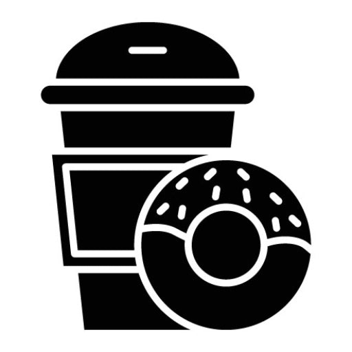Coffee Doughnut Glyph Icon
