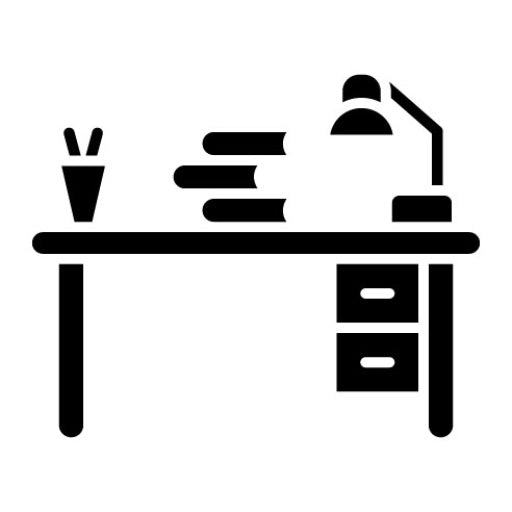 Study Table Glyph Icon | Learning
