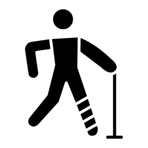 Broken Leg Glyph Icon