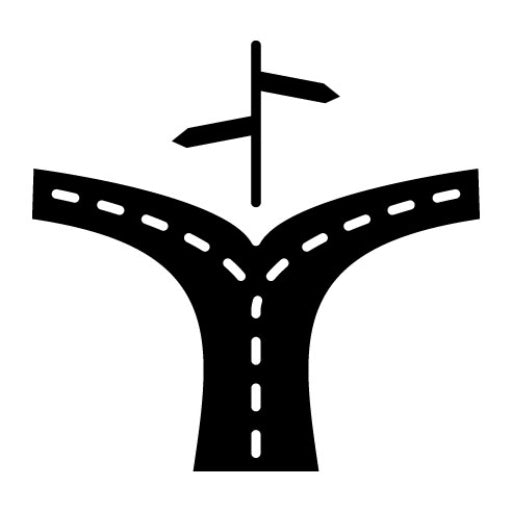 Road Split Glyph Icon