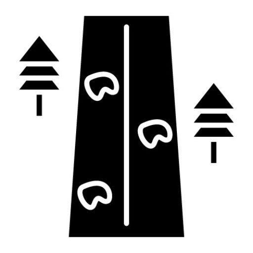 Unsealed Road Glyph Icon