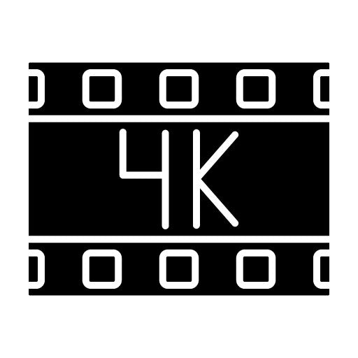 4k Film Glyph Icon