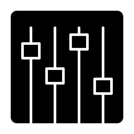 Audio Mixing Glyph Icon