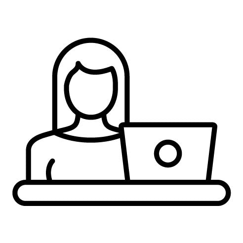 Woman Using Laptop Icon