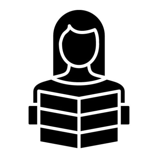 Woman Reading Glyph Icon
