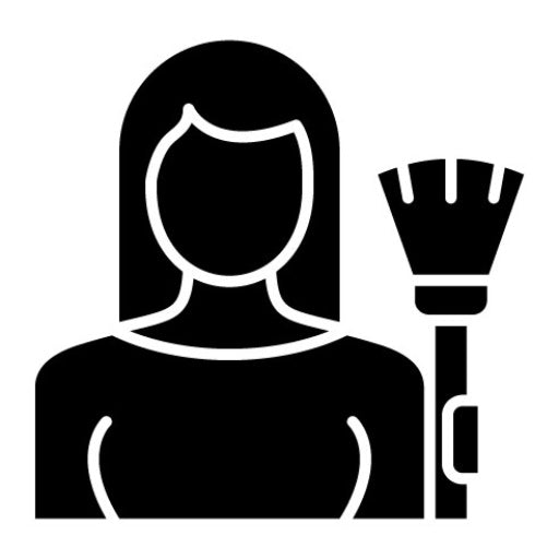 Woman Dusting Glyph Icon