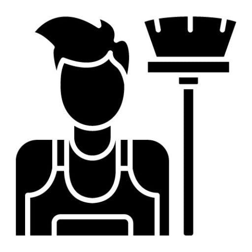 Cleaning Man Glyph Icon