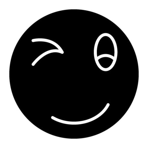 Winking Face Glyph Icon