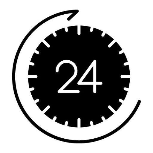 24 Hours Delivery Glyph Icon | Food Delivery