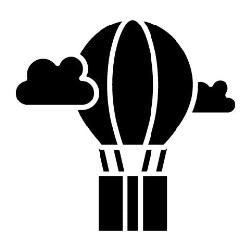 Air Balloon Delivery Glyph Icon
