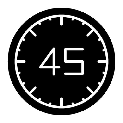 45 Minutes Glyph Icon