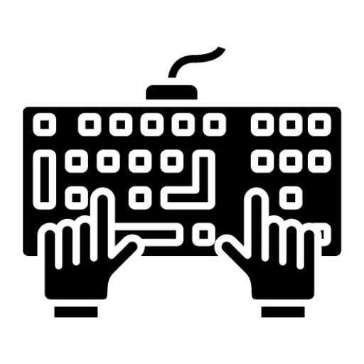 Typing on Keyboard Glyph Icon