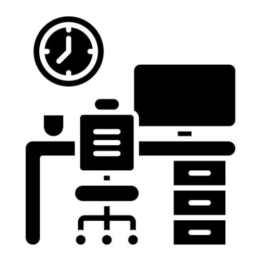 Working Hours Glyph Icon | Work from Home