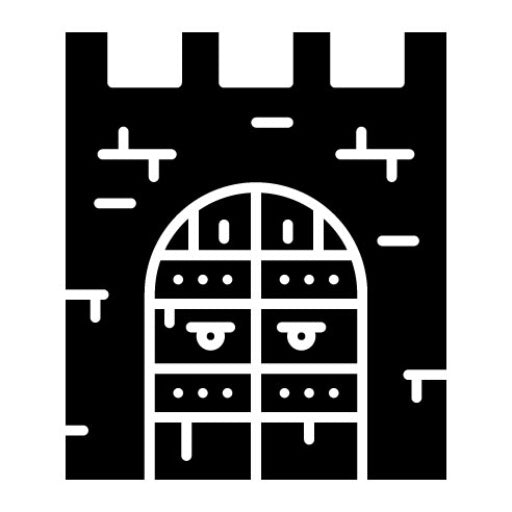 Castle Gate Glyph Icon