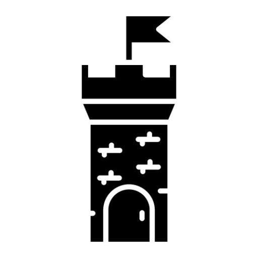 Castle Flag Glyph Icon