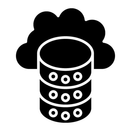 Cloud Storage Glyph Icon | Web Marketing
