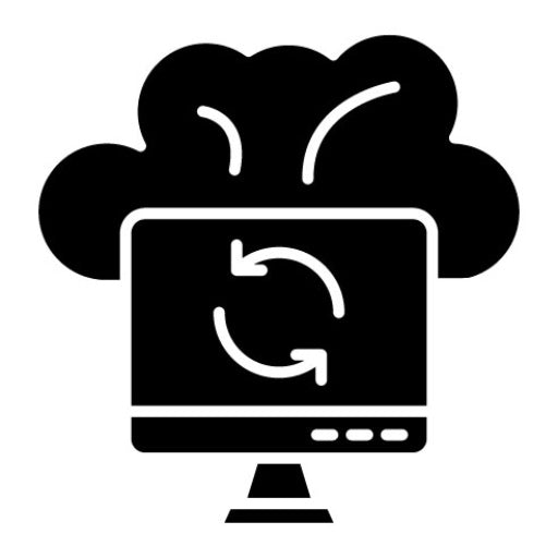 Cloud Sync Glyph Icon | Online Marketing