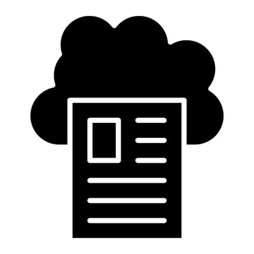 Cloud Storage Glyph Icon | Seo and Web