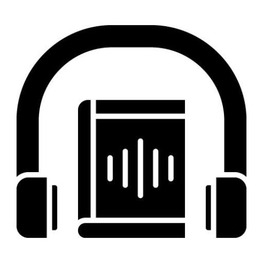 Audiobook Glyph Icon | Online Education