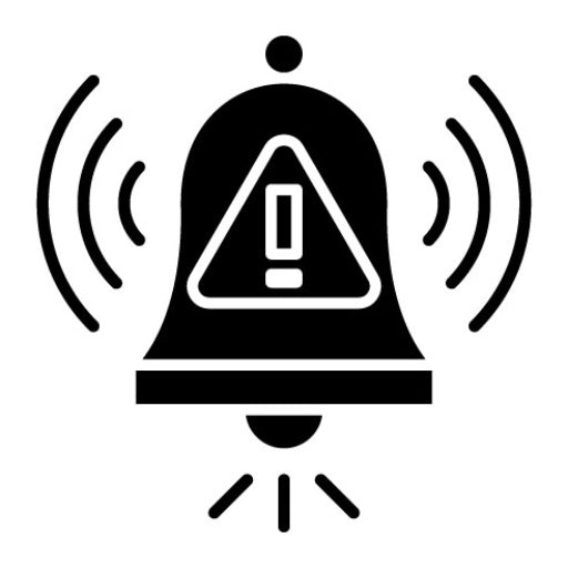 Warning Alarm Glyph Icon