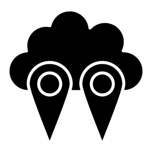 Cloud Location Glyph Icon