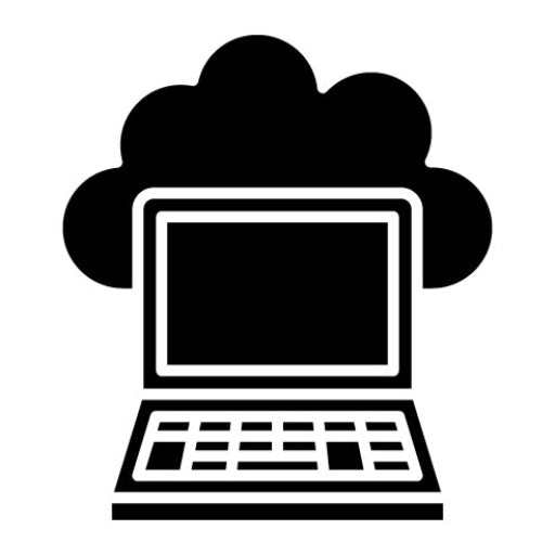 Cloud Laptop Glyph Icon