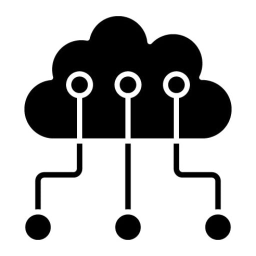 Cloud Networking Glyph Icon | Cloud Computing