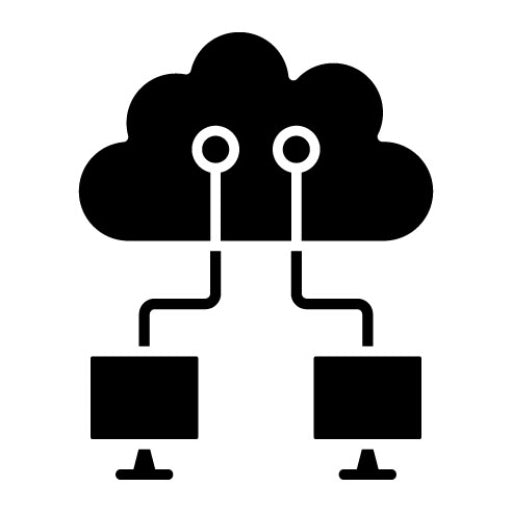 Cloud Networking Glyph Icon