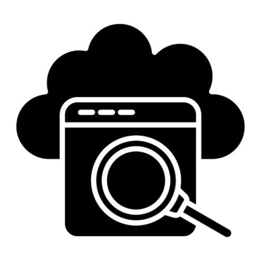 Cloud Search Glyph Icon | Cloud Computing