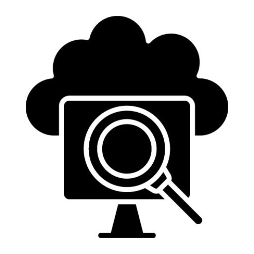 Cloud Searching Glyph Icon