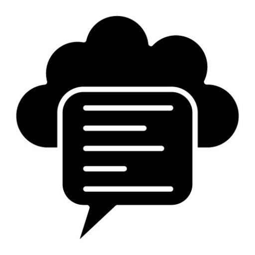 Cloud Message Glyph Icon