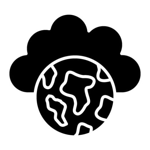 Cloud Earth Glyph Icon