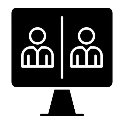 Video Conference Glyph Icon | Networking and Data Sharing