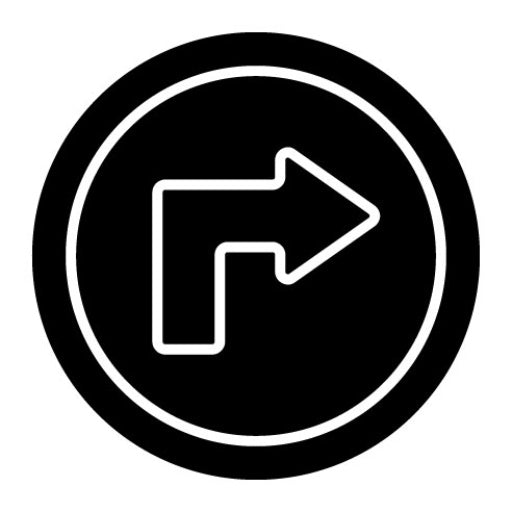 Turn Right Glyph Icon