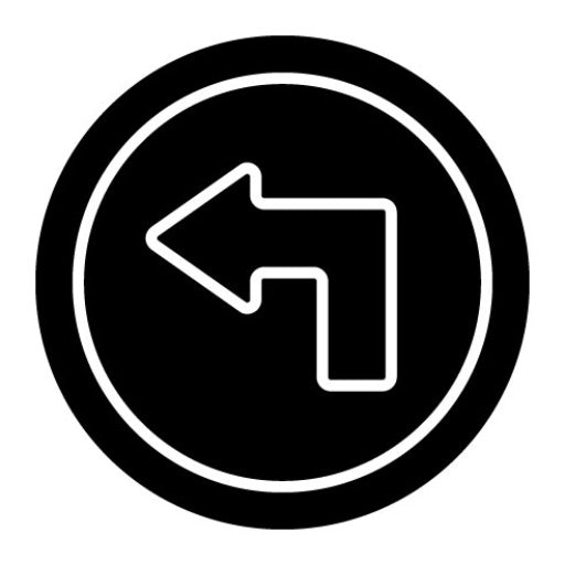 Turn Left Glyph Icon
