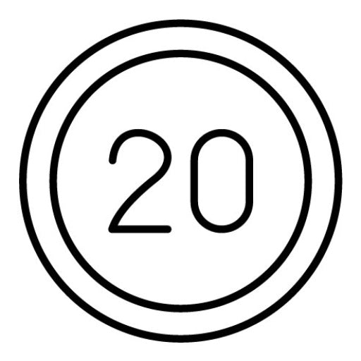 20 Speed Limit Icon