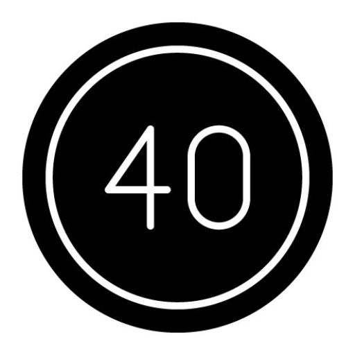 40 Speed Limit Glyph Icon