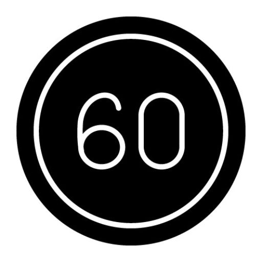 60 Speed Limit Glyph Icon