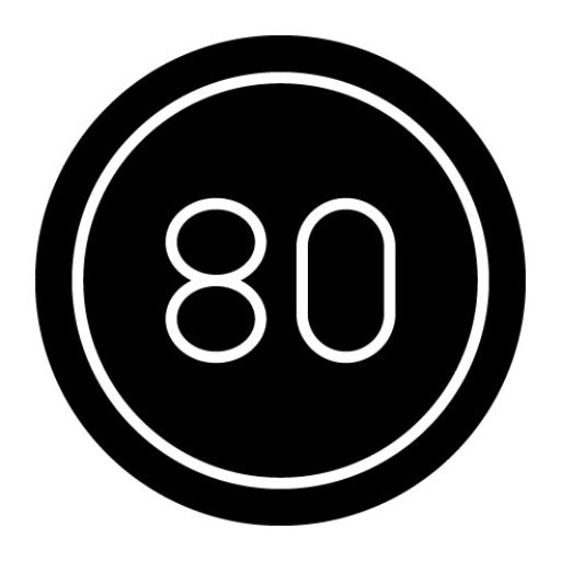 80 Speed Limit Glyph Icon